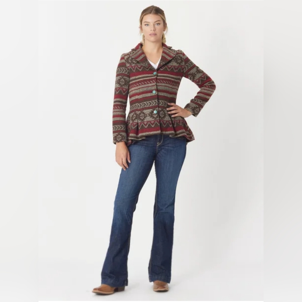 NWT Outback Trading Co. Women's Southwestern Stripe Print Blaire Jacket sz XL